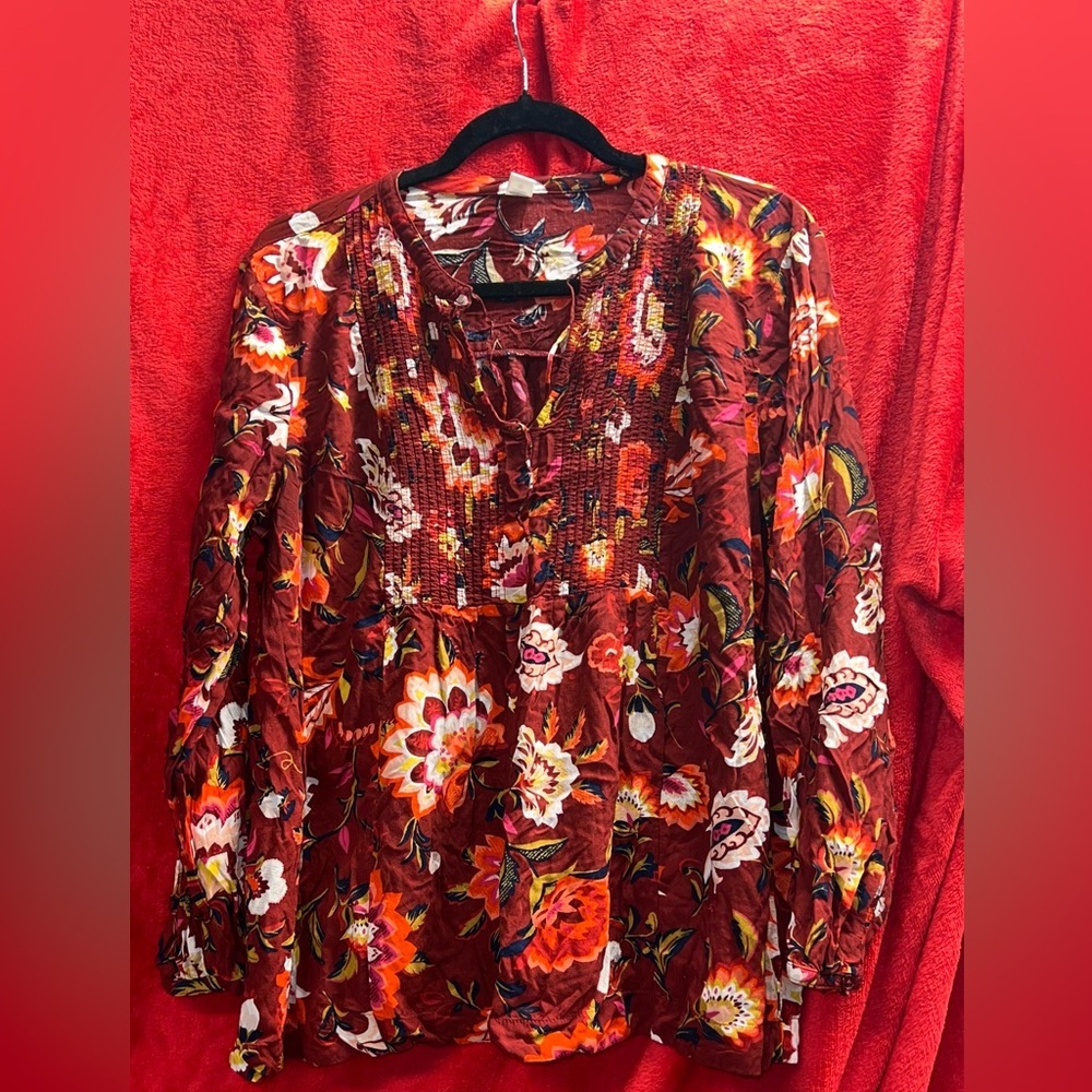 Old Navy Burgundy Floral Top